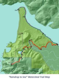 A map of the Raindrop to Sea Trail.